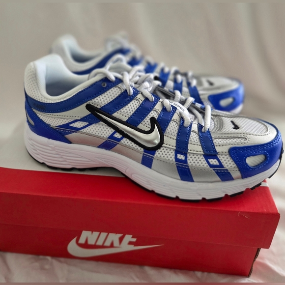 Nike P-6000 Running Shoes Sneaker Metallic Blue/Silver Kid Youth Size 4.5M NIB - Picture 2 of 9